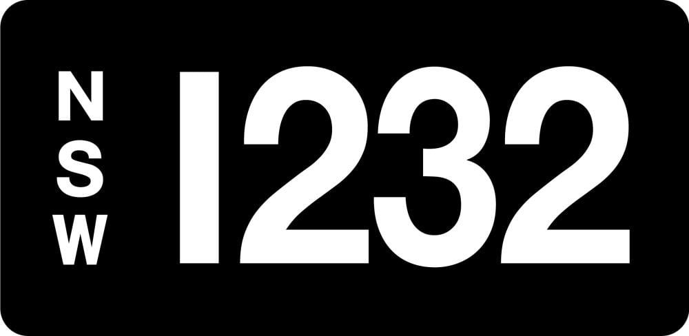 NSW Numeric Number Plate '1232' 