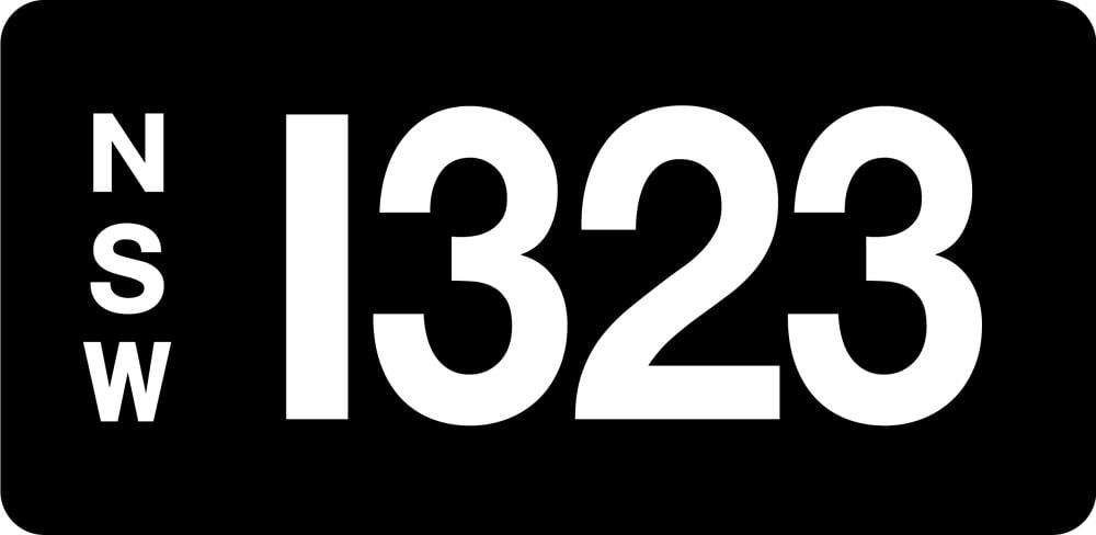 NSW Numeric Number Plate '1323'