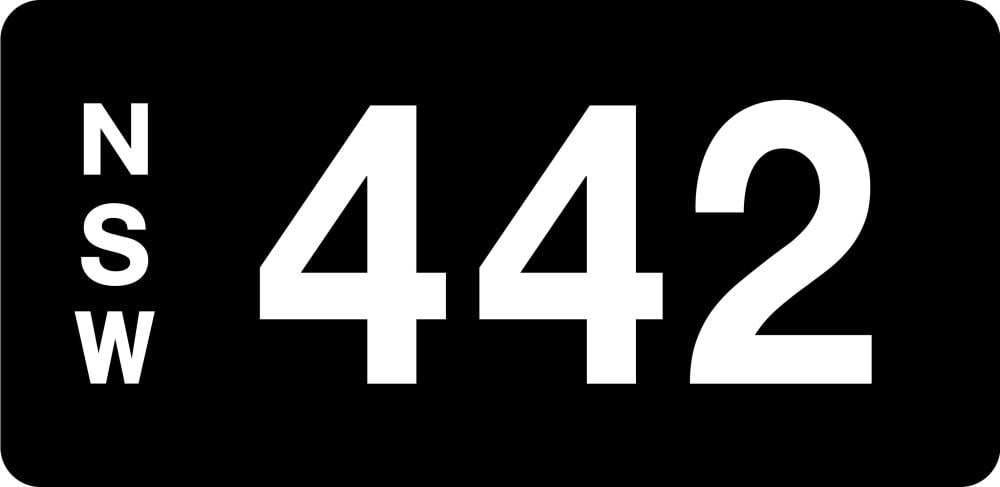 NSW Numeric Number Plate '442'