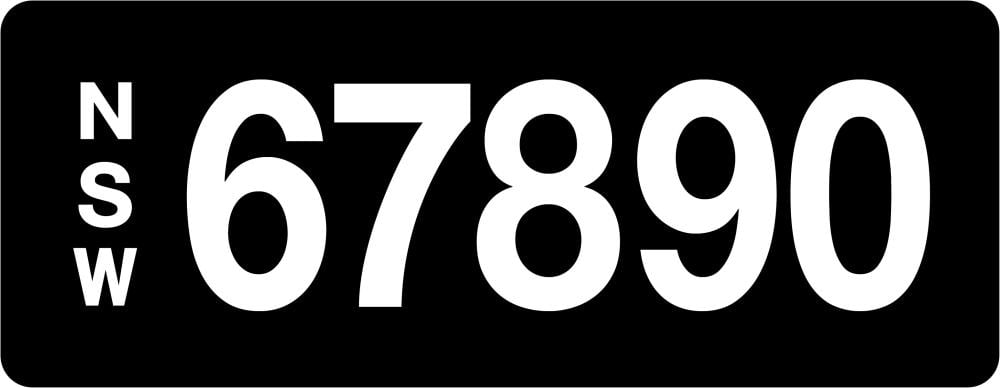 NSW Numeric Number Plate '67890'