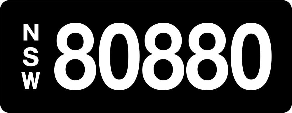 NSW Numeric Number Plate '80880'