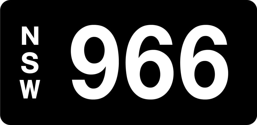NSW Numeric Number Plate '966'